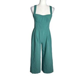 Gal Meets Glam Collection Jumpsuit Size 2 Teal Wide Leg Sleeveless Back Zipper